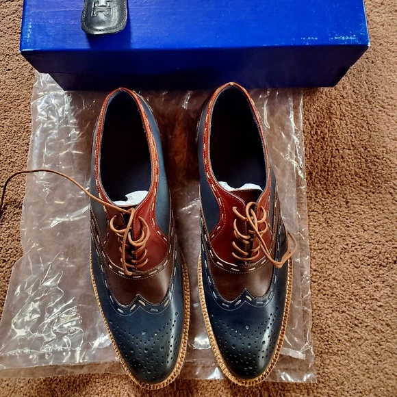 Men\'s Hardy Eric Oxford Blue/Cognac Dress Shoes